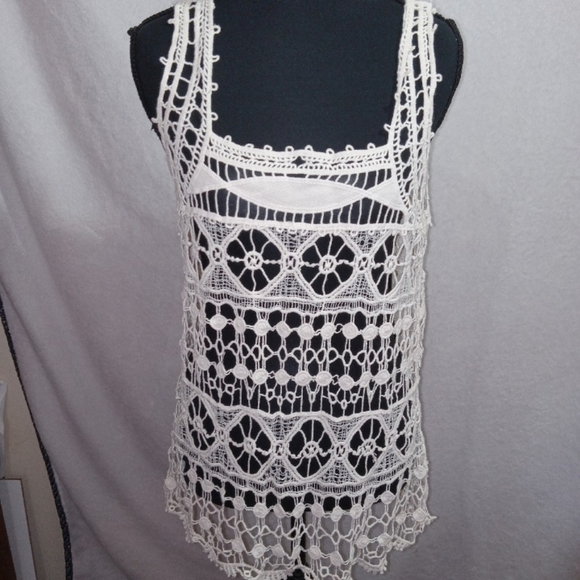 Maurices Tops - Maurices Cream Crochet Lace Top Size M